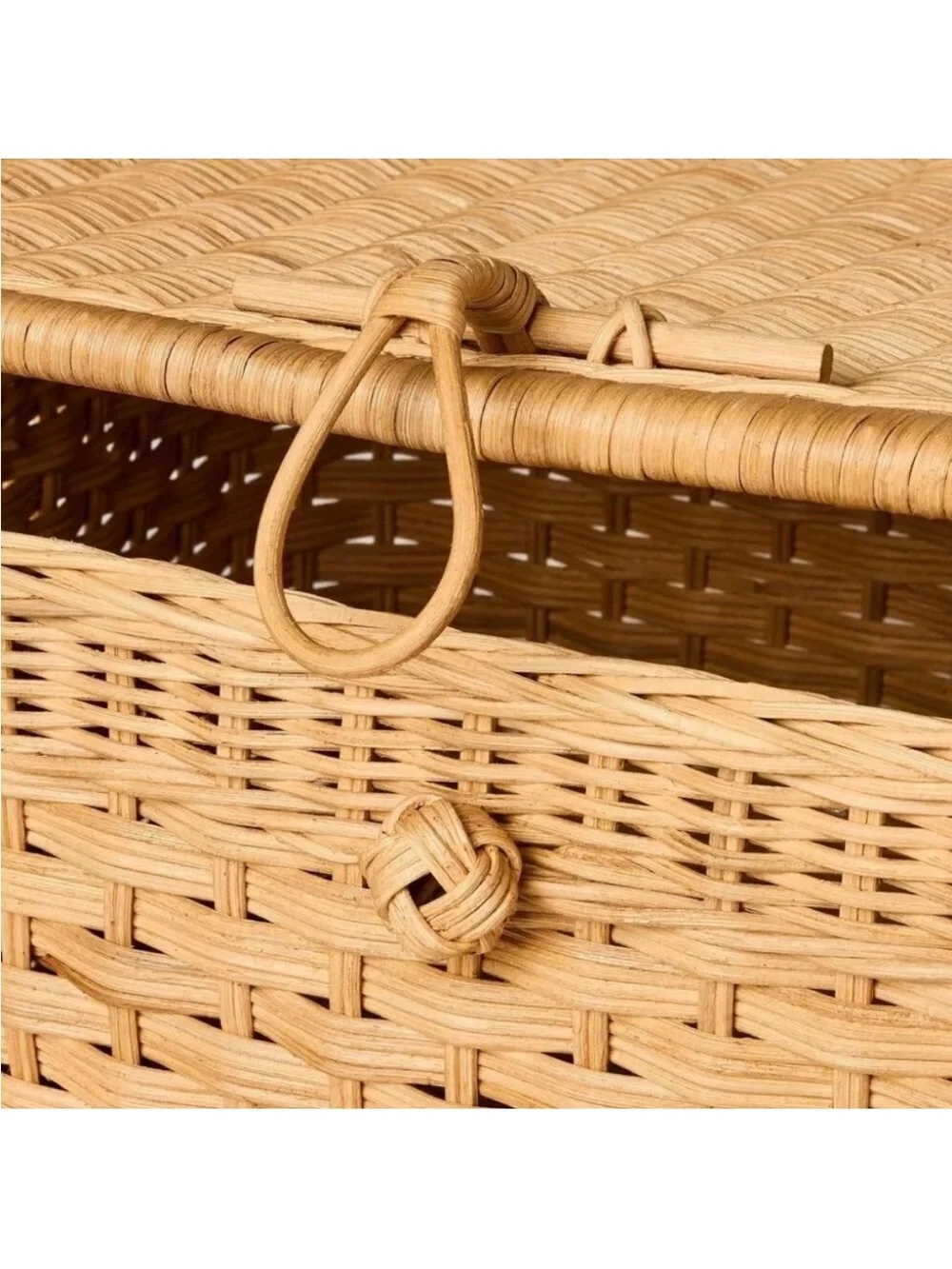 Large Lidded Rattan Decorative Basket Brown-Threshold designed with Studio McGee